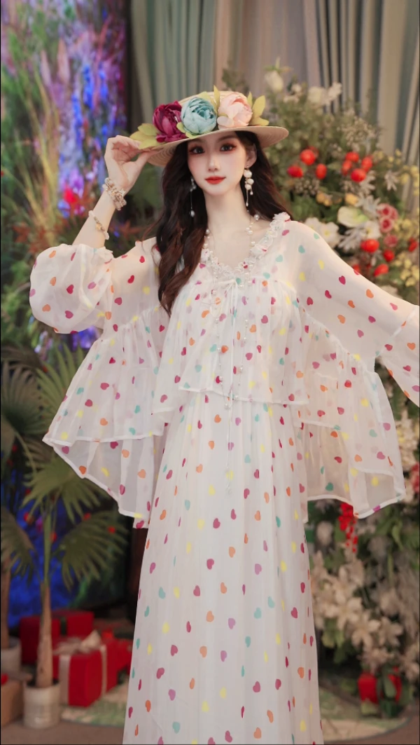 25新款设计师款2件套夏桑蚕丝气质宽松时尚长款女装连衣裙251D700