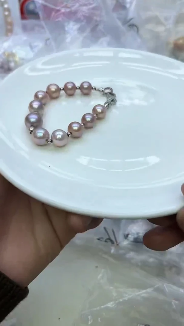 未镶嵌手链淡水珍珠紫色系手链
