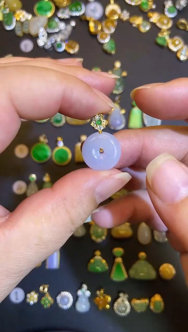 吊坠(不含链)银S925镶嵌翡翠1