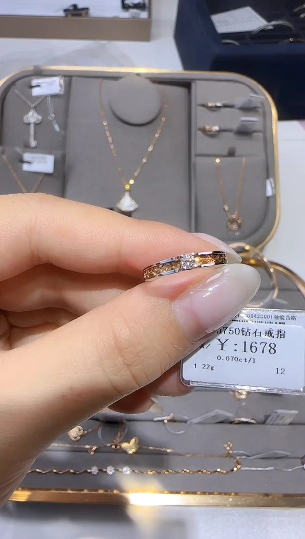18K金镶嵌戒指/指环钻石1395