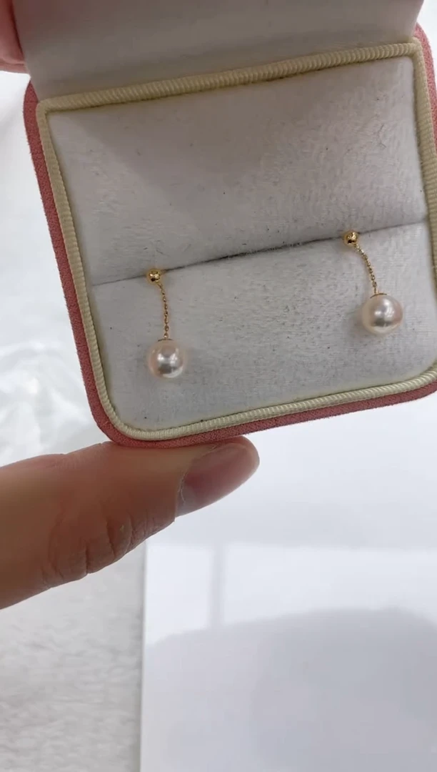 【闪购商品】海水珍珠耳饰18K金镶嵌海水珍珠耳饰