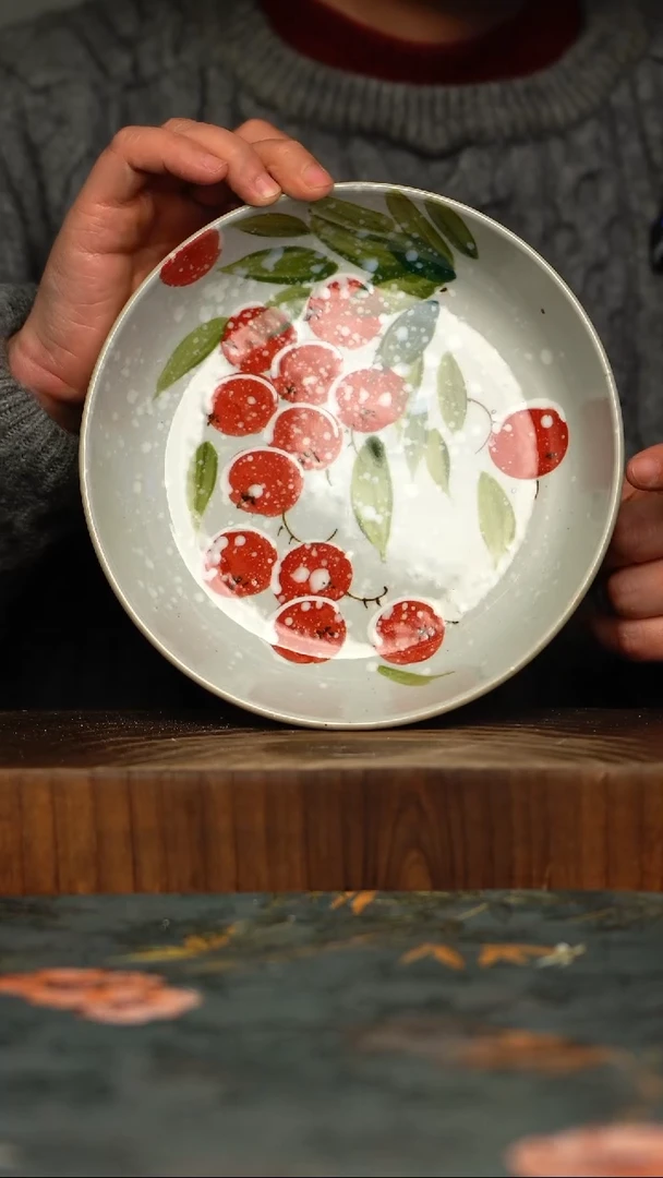 瓷片釉下彩手工手绘同款陶器