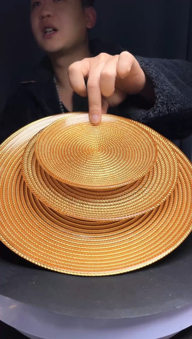 玻璃草绳盘大中小三件套