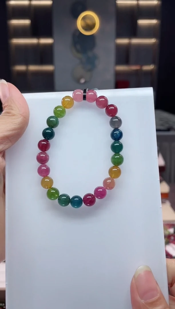 未镶嵌老矿碧玺单圈手串8mm+碧玺（多样性发一条）Q