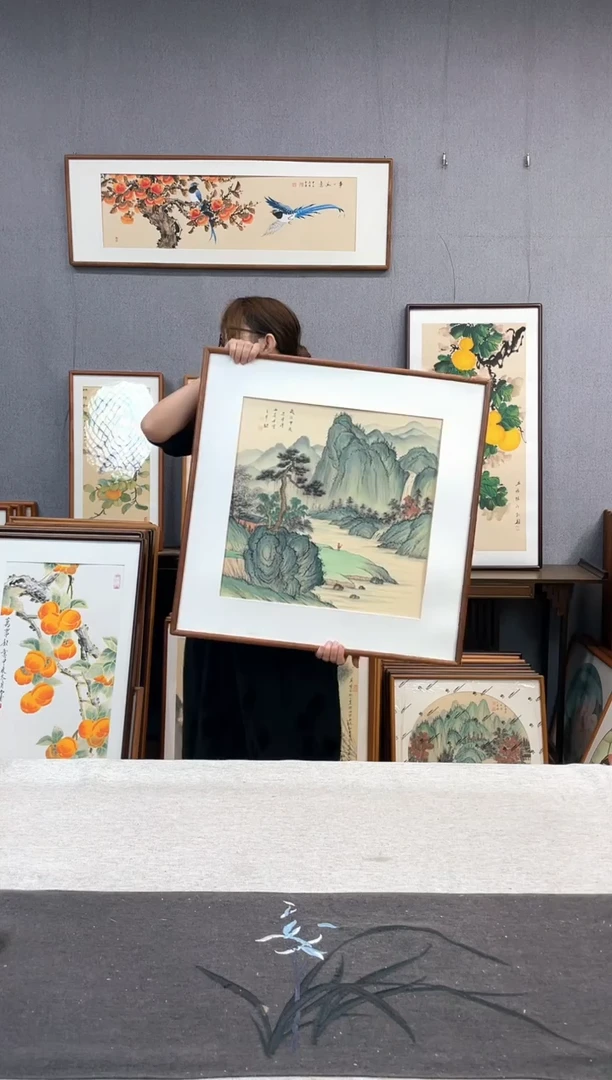 【闪购商品】国画手绘带框作品-70*70-山水