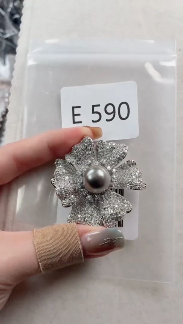 未镶嵌胸针海水珍珠E590