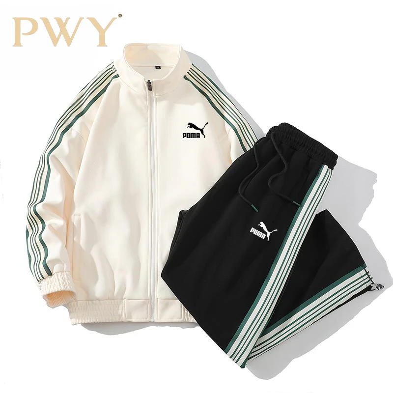 高端时尚休闲套装男女2025秋季新款户外时尚宽松两件套跑步运动服