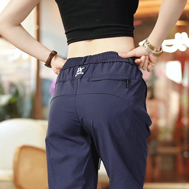 夏季2025新款男士休闲裤薄款弹力速干冰丝裤时尚百搭直筒长裤子男