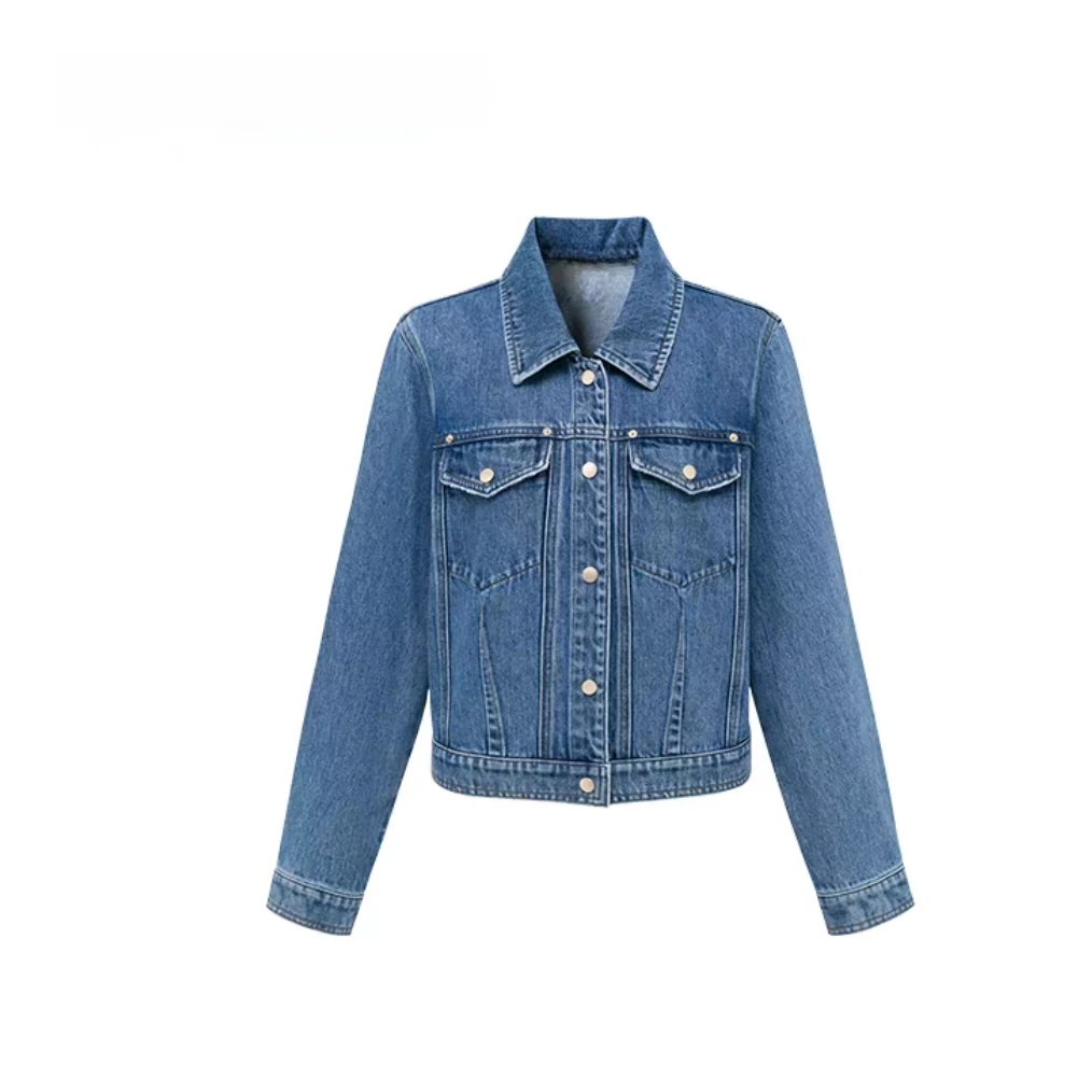 【雅】复古长绒棉时尚百搭长袖牛仔外套-EP107A