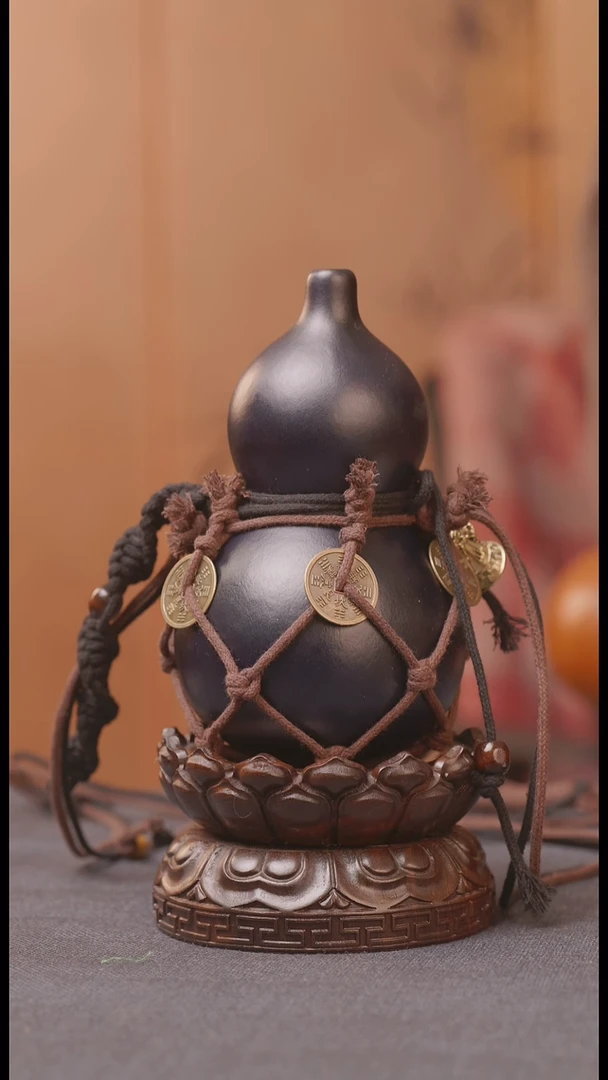 1349号链接精品大漆葫芦现货现发[一物一拍]不包含莲花底座
