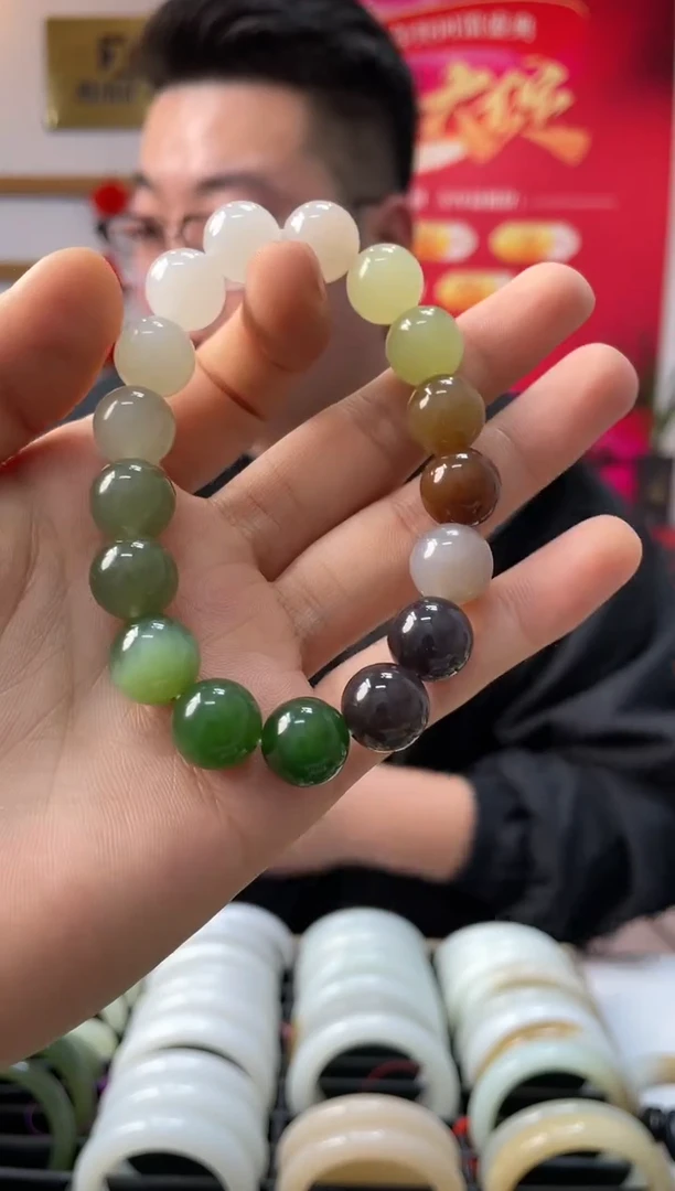 【闪购商品】和田玉手串未镶嵌高品多宝卡12-11多样性发一件