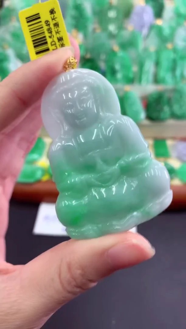 【闪购商品】翡翠吊坠(不含链)18K金镶嵌挂件