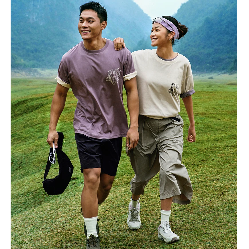 JackWolfskin狼爪新PAW男女户外休闲徒步速干森林印花T恤|A66103