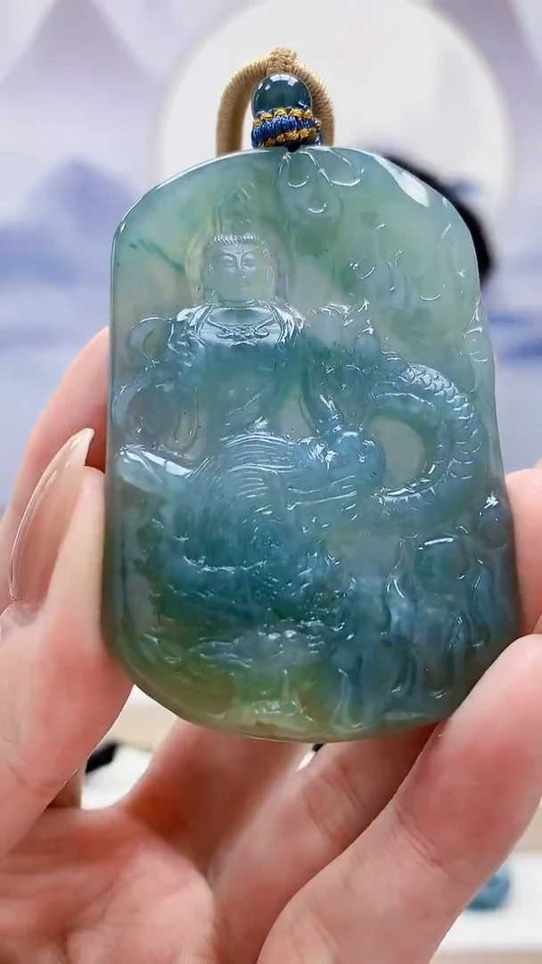 未镶嵌定制翡翠4917MM-毛货挂件44