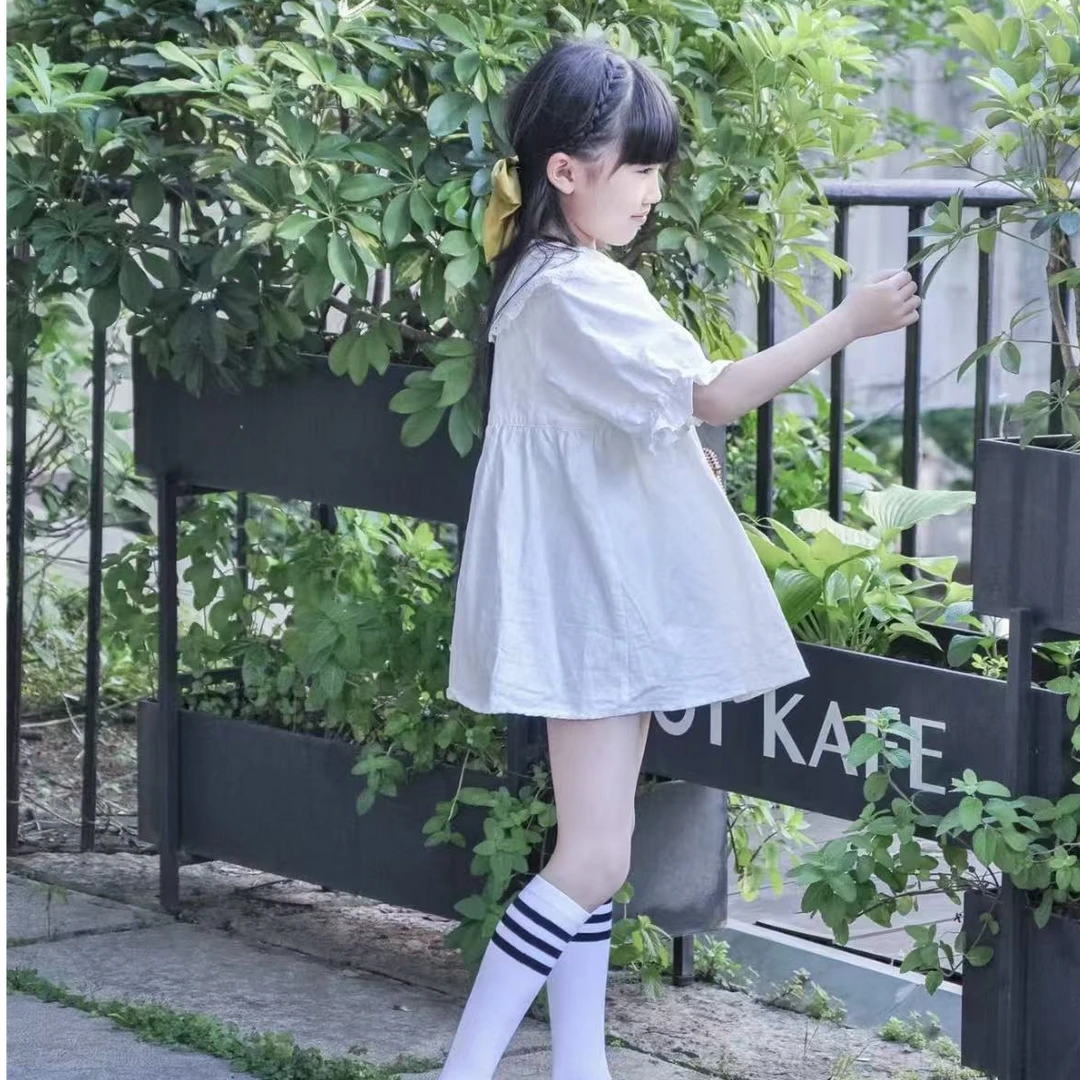 【小时候】六指鼠蕾丝花边白色袜子女童公主袜表演夏季网眼薄款