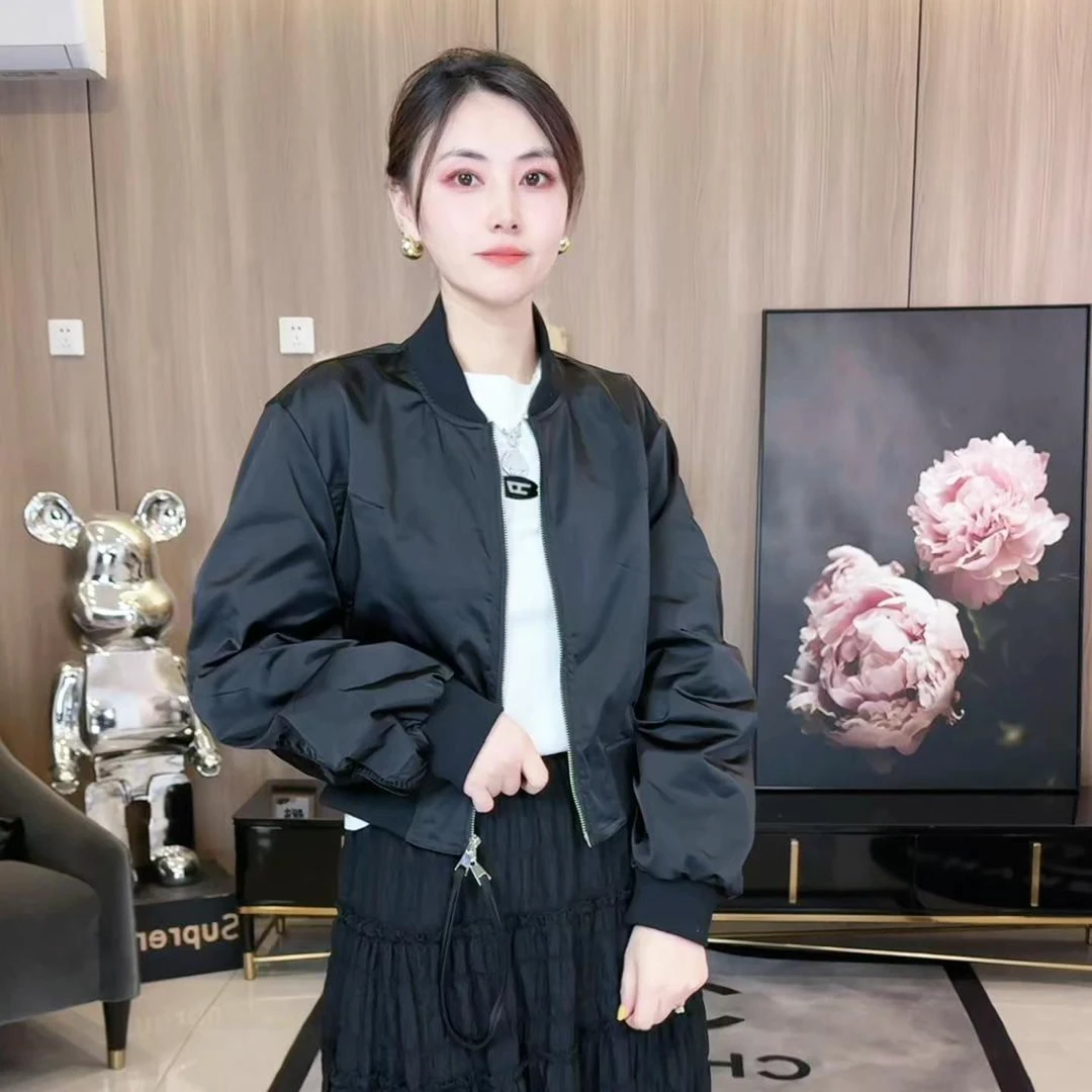 2025春季短款螺纹下摆短外套秋季女常规立领韩版百搭风衣常规款