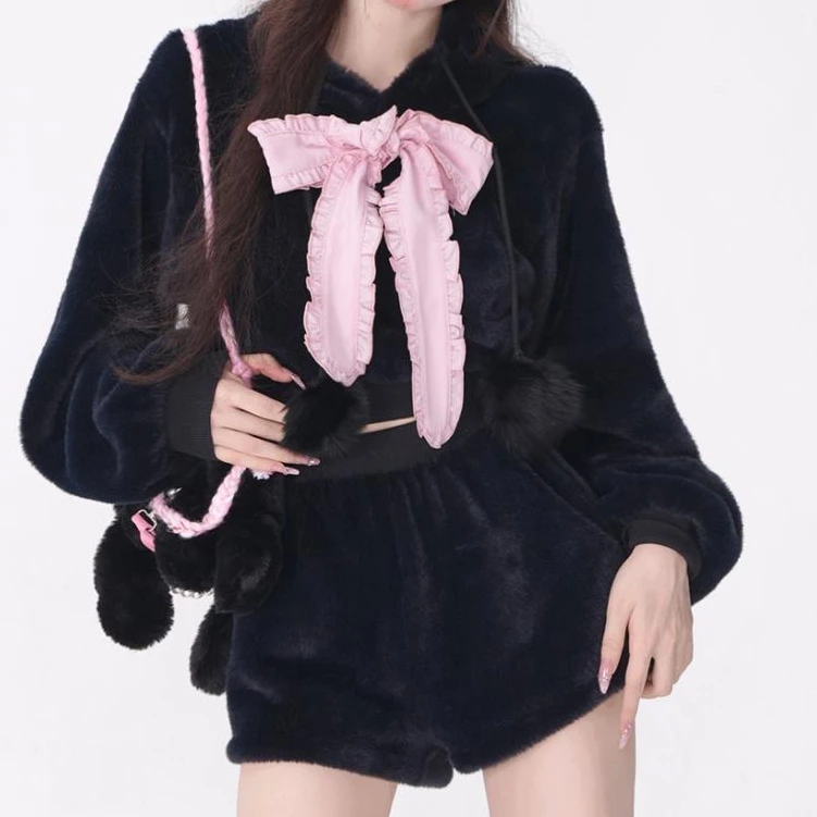 小怡家 （45-89）春季时尚百搭 INS套装软妹日系甜美蕾丝保暖冬季