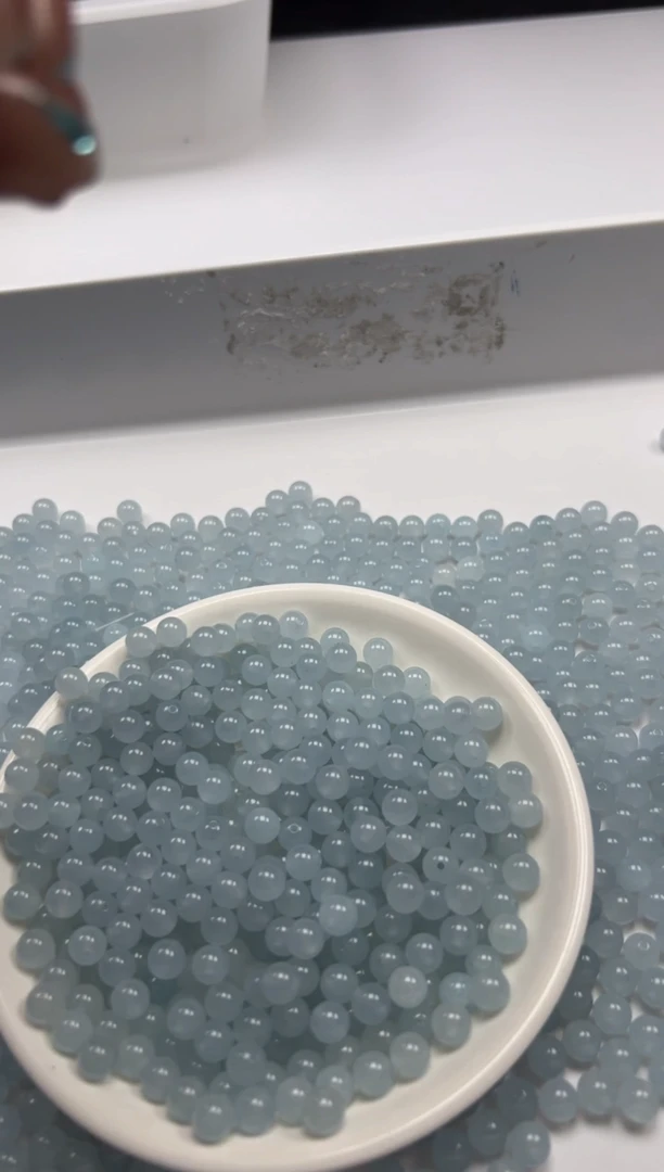 玛瑙/玉髓颈饰未镶嵌w792冰川蓝玛瑙6mm*50颗