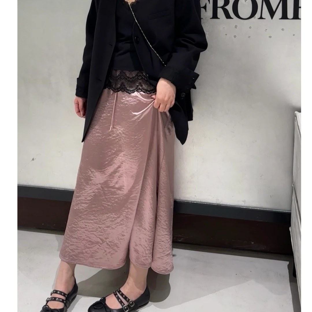 晶咕【时光清浅】欧若风复古时尚显瘦松紧腰抽绳优雅休闲鱼