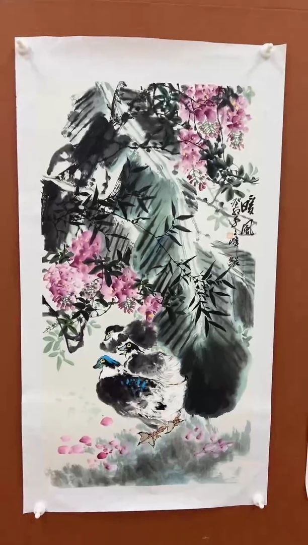 国画李文峰三尺整张花鸟
