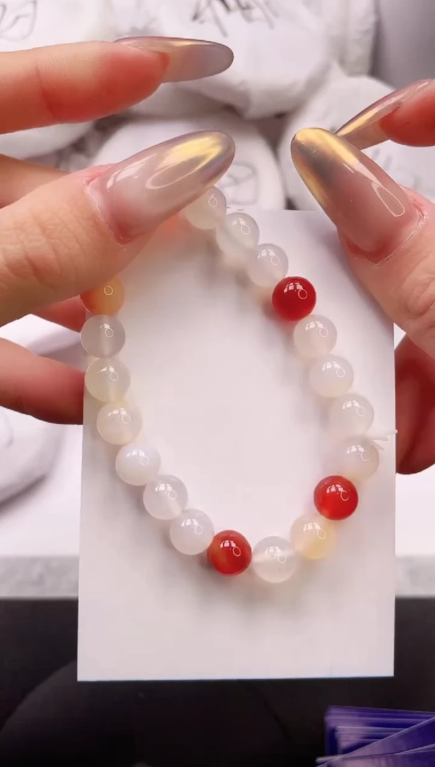 【闪购商品】石英质玉手镯未镶嵌多色八宝手串随机