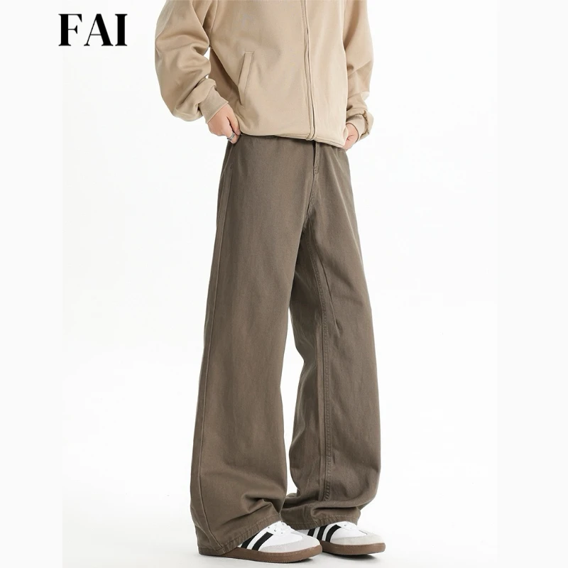 2021M版型新款美式牛仔裤男vibe潮牌宽松显瘦直筒休闲长裤微喇裤