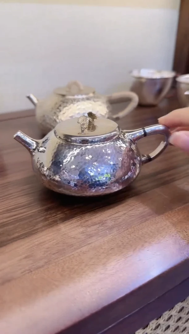 石瓢 足银9999 纯银茶壶一个