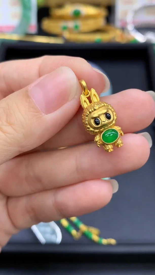 颈饰18K金镶嵌翡翠413-中国好珍宝