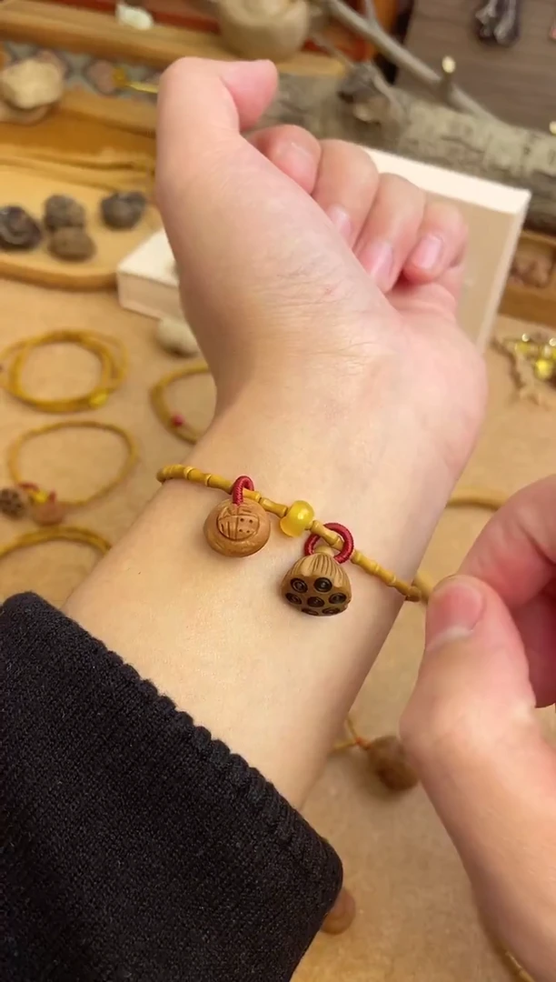 竹节手串一物一拍加黄水晶跑环单圈好运连连