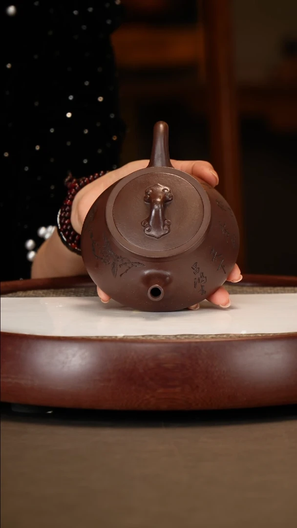 【闪购商品】紫砂茶壶【李铭】紫泥石瓢   350CC