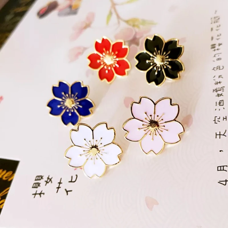 唯美樱花领针日系小清新 滴油花朵别针 徽章小花 衣饰胸针