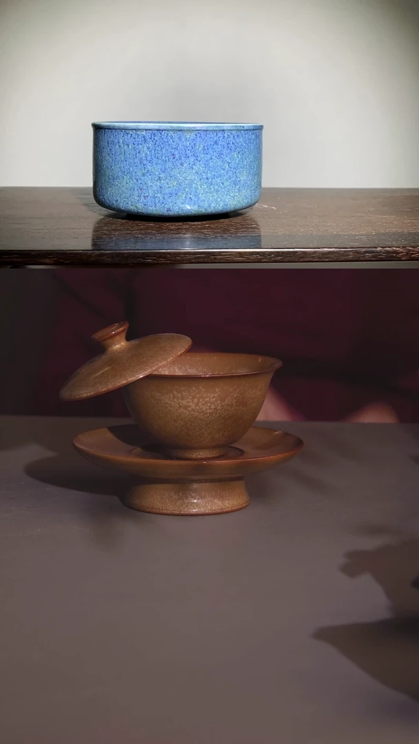521黄金釉盖碗壶承茶器茶具