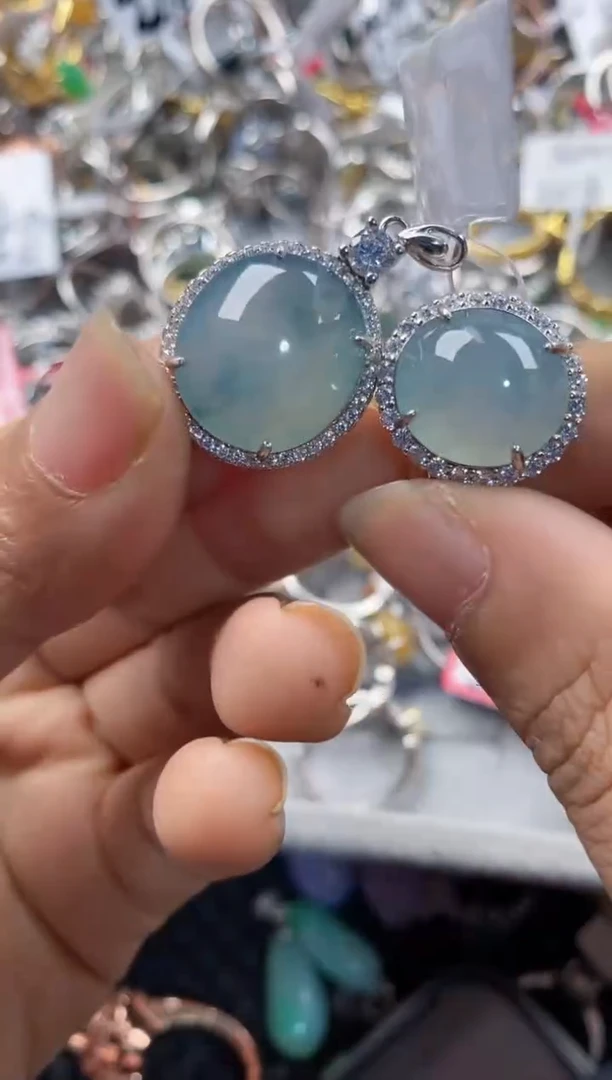 银S925镶嵌戒指翡翠8888---8