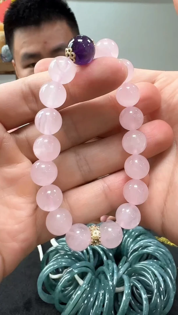 水晶手串未镶嵌【JQ】粉水晶手串（多样性发其一）