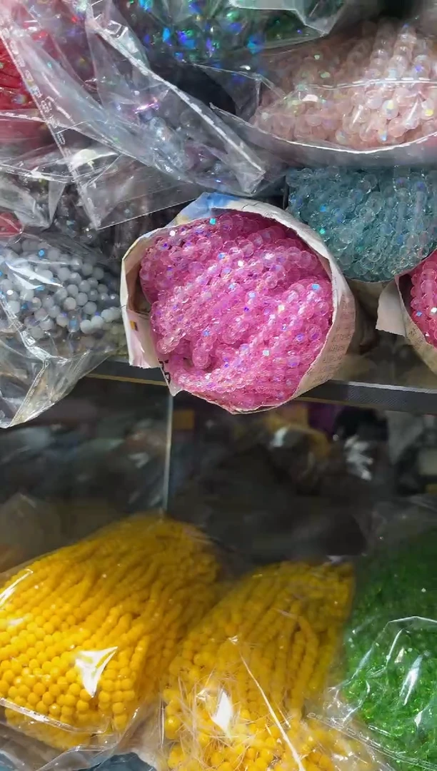 玻璃2679 卡6微光蜜桃粉水晶10条