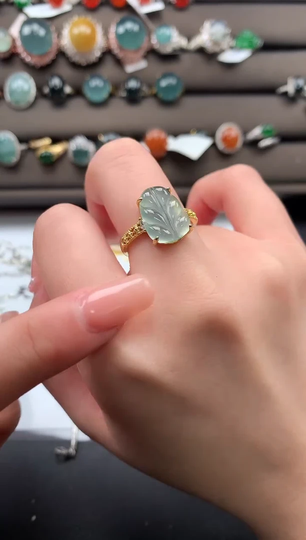 【闪购商品】翡翠戒指银S925镶嵌5214