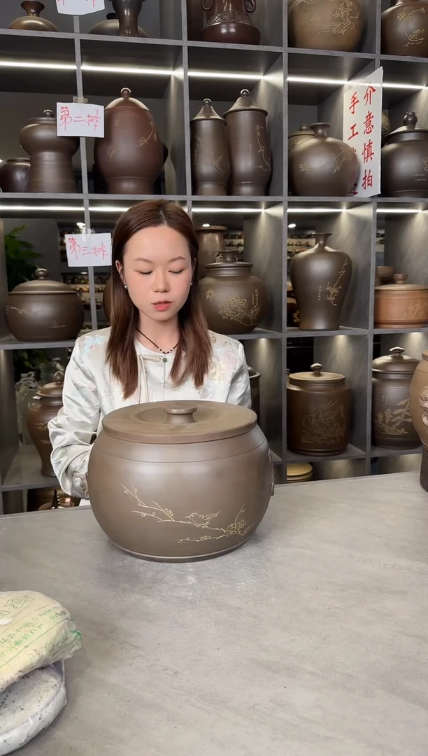 【闪购商品】罐本陶手作泥兴陶3-4斤茶叶罐手工痕迹瑕疵