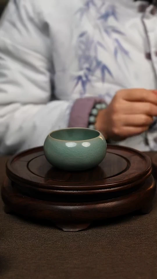 瓷片仿古釉全手罗汉杯90ml 全品 礼盒包装