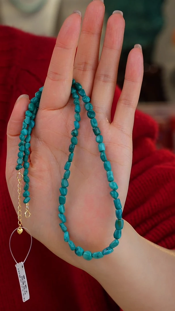 【闪购商品】绿松石项链银S925镀金镶嵌1