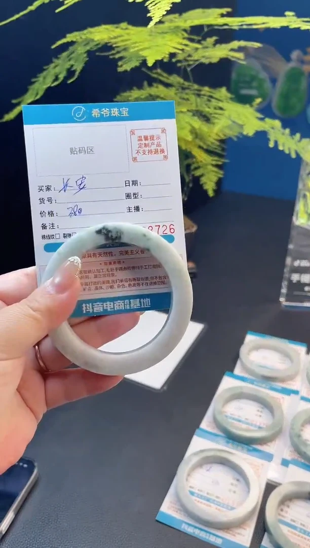 未镶嵌手镯定制翡翠长****雪55-62