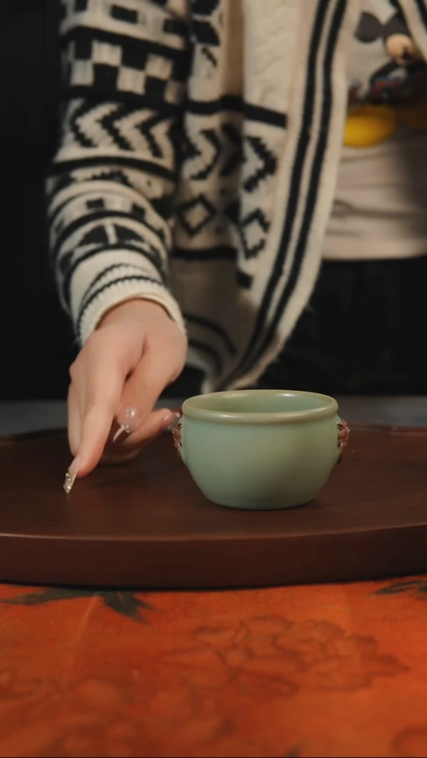 杯子狮头刚   汝州原产地原矿仿古老釉