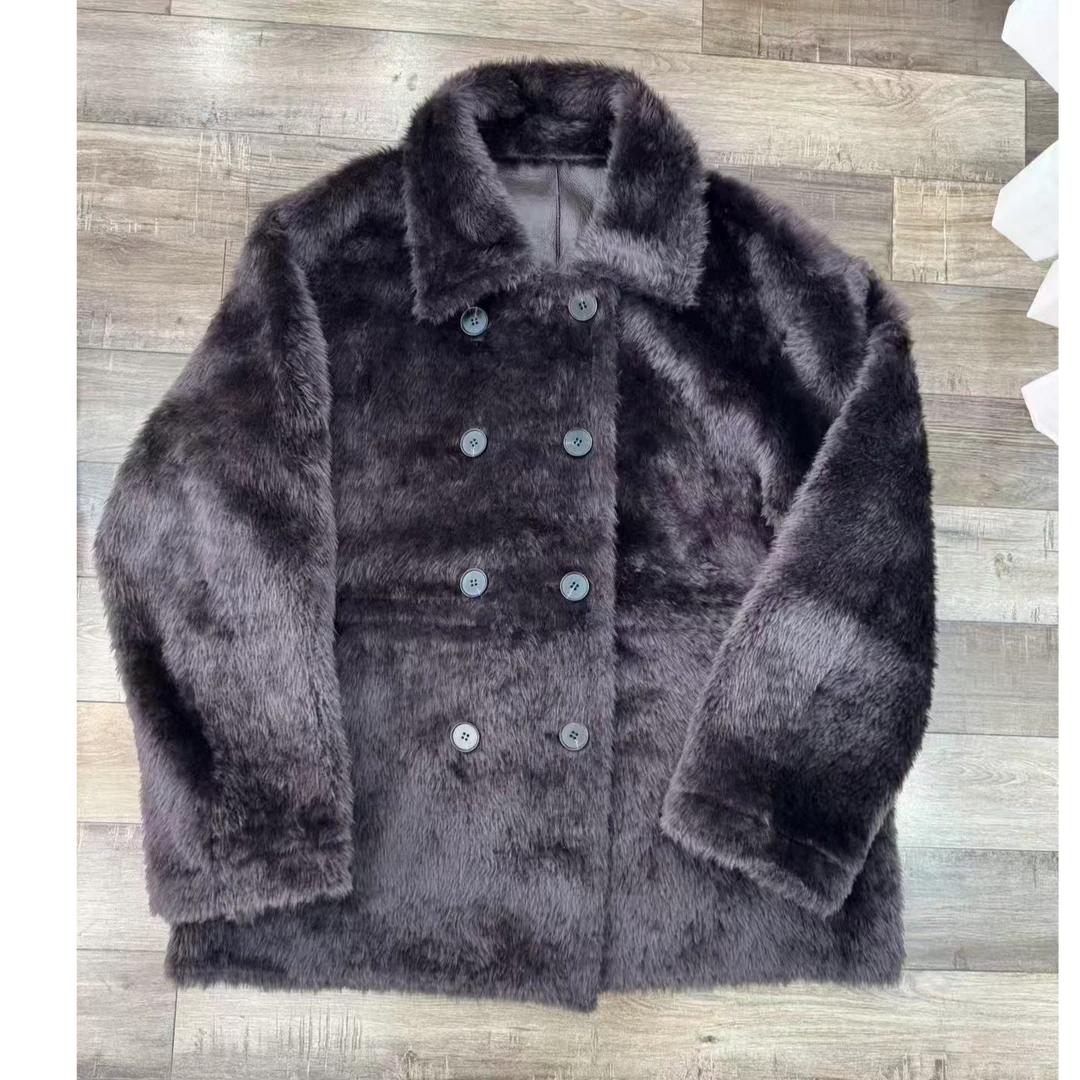 TANTAN 时尚轻奢短款秋冬羊皮毛一体外套4013