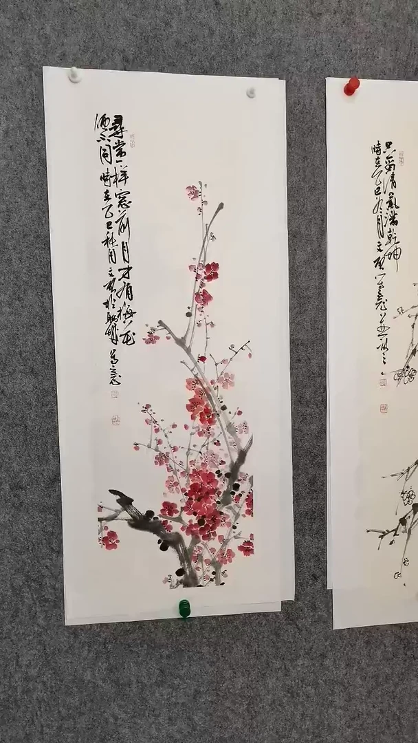 梅花图  105*35cm