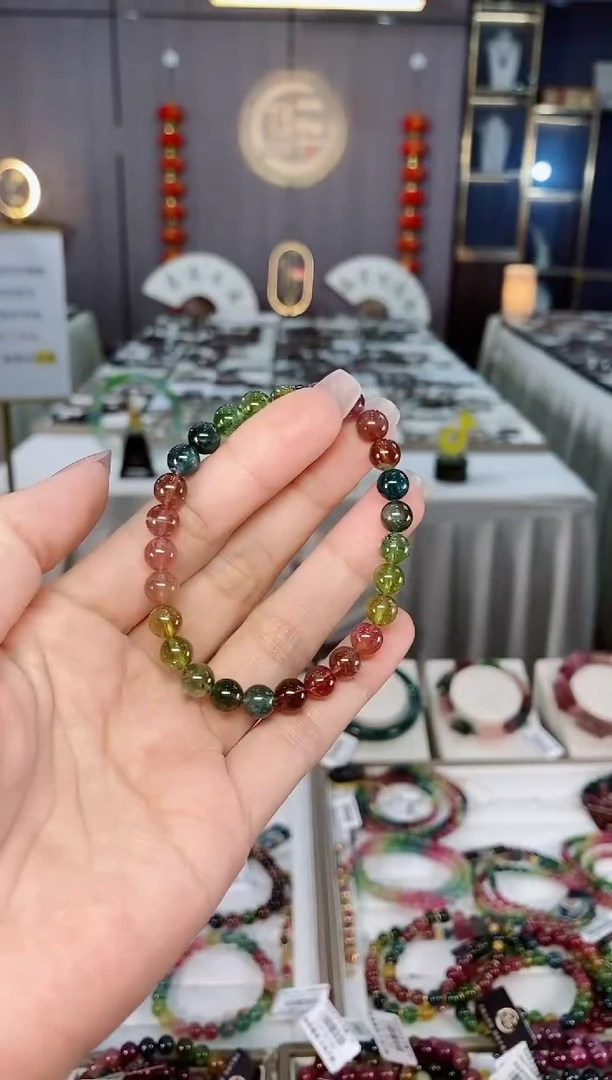 老矿碧玺单圈手串6mm+未镶嵌碧玺hon多样性发货一条