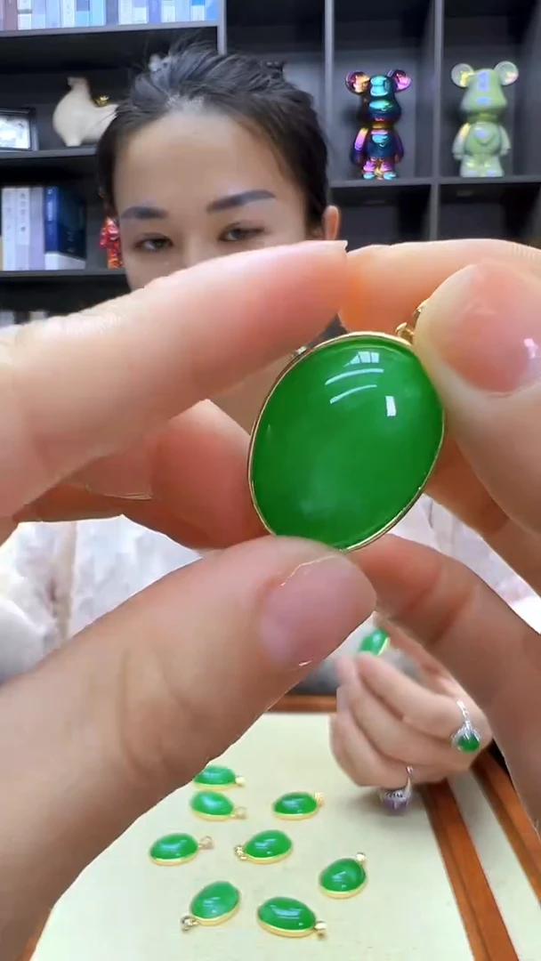颈饰14K金镶嵌翡翠丹丹diy劲饰