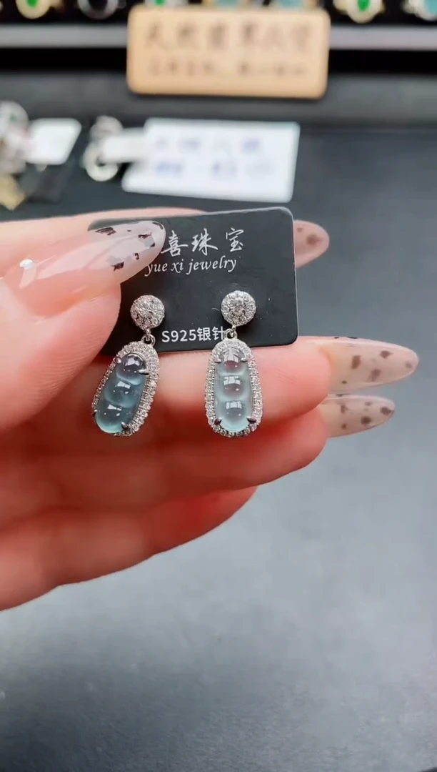 银S925镶嵌戒指翡翠1
