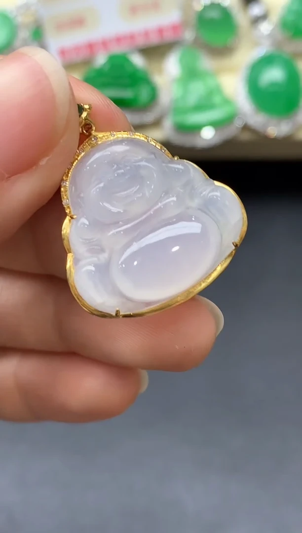 颈饰18K金镶嵌翡翠266-中国好珍宝