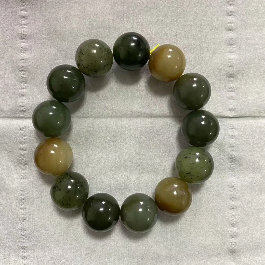 【自然光拍摄】新疆和田玉多宝手串-约卡16毫米