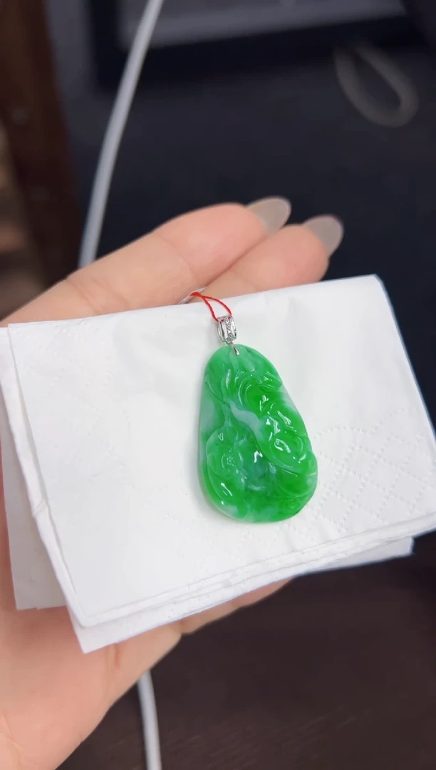 【闪购商品】翡翠颈饰18K金镶嵌Q缅料A货翡翠/支持复检/一件