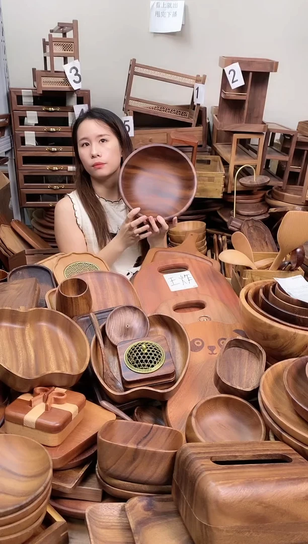 南美胡桃木碗25*10cm  内销